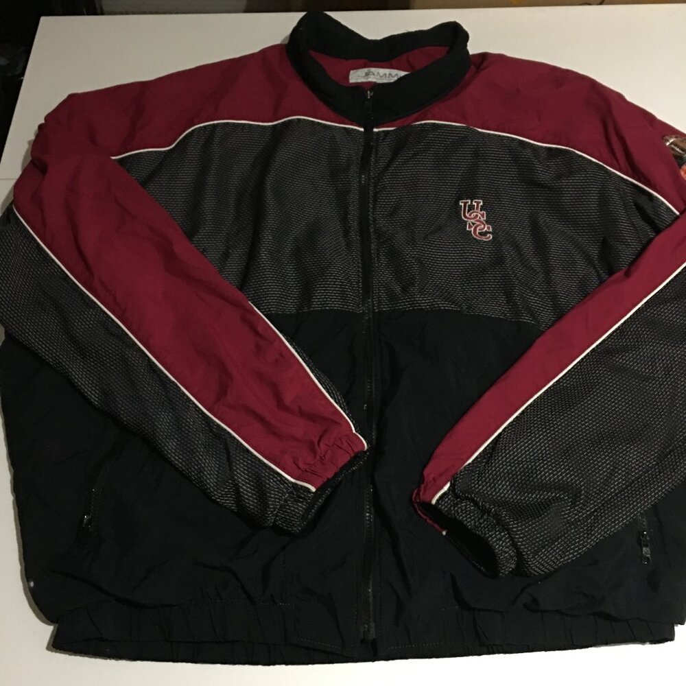 Vintage USC Trojans Windbreaker Jacket Full Zip Size 2XL Southern California Y2K